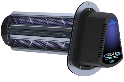 The REME HALO-LED in-duct whole-home air purifier that Modern Heating and Cooling installs